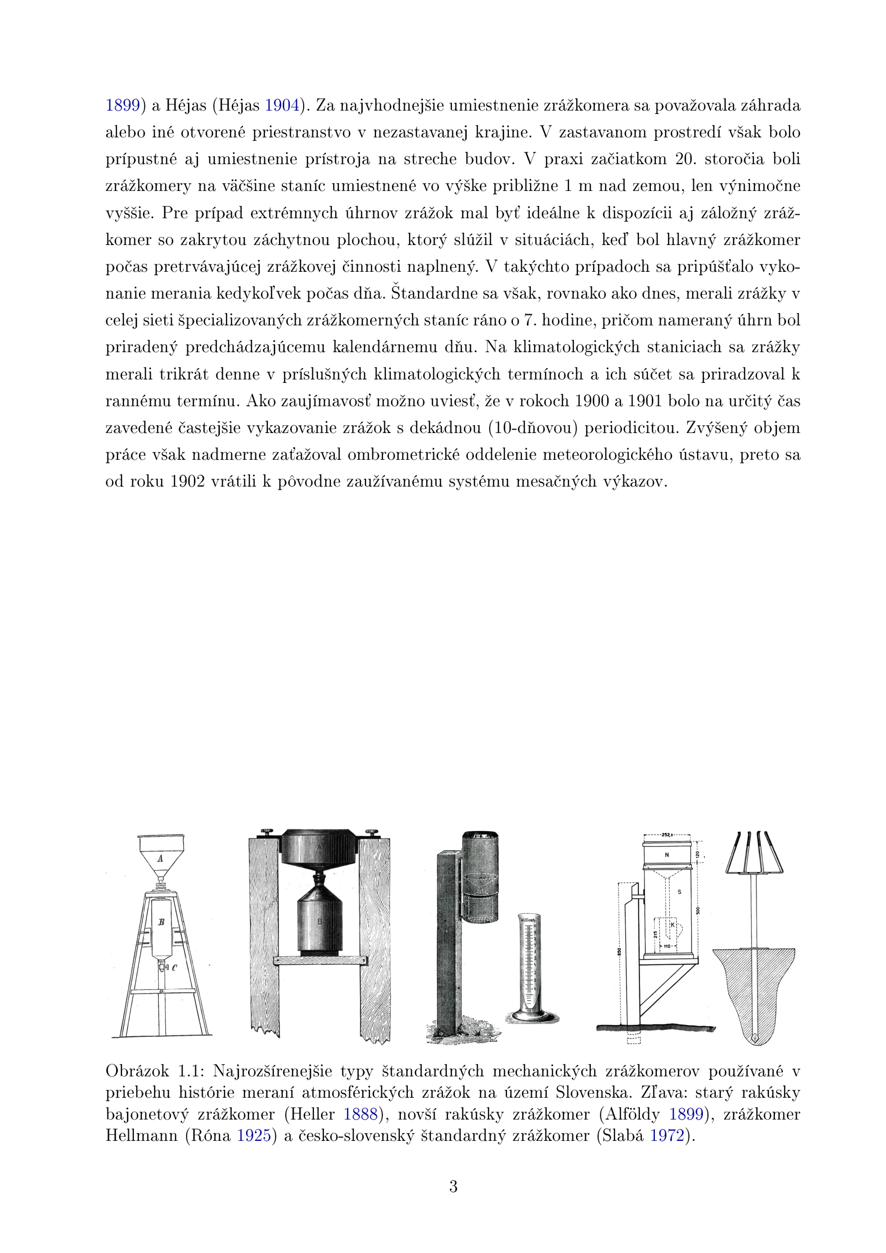 Historical types of rain gauges used in Slovakia
